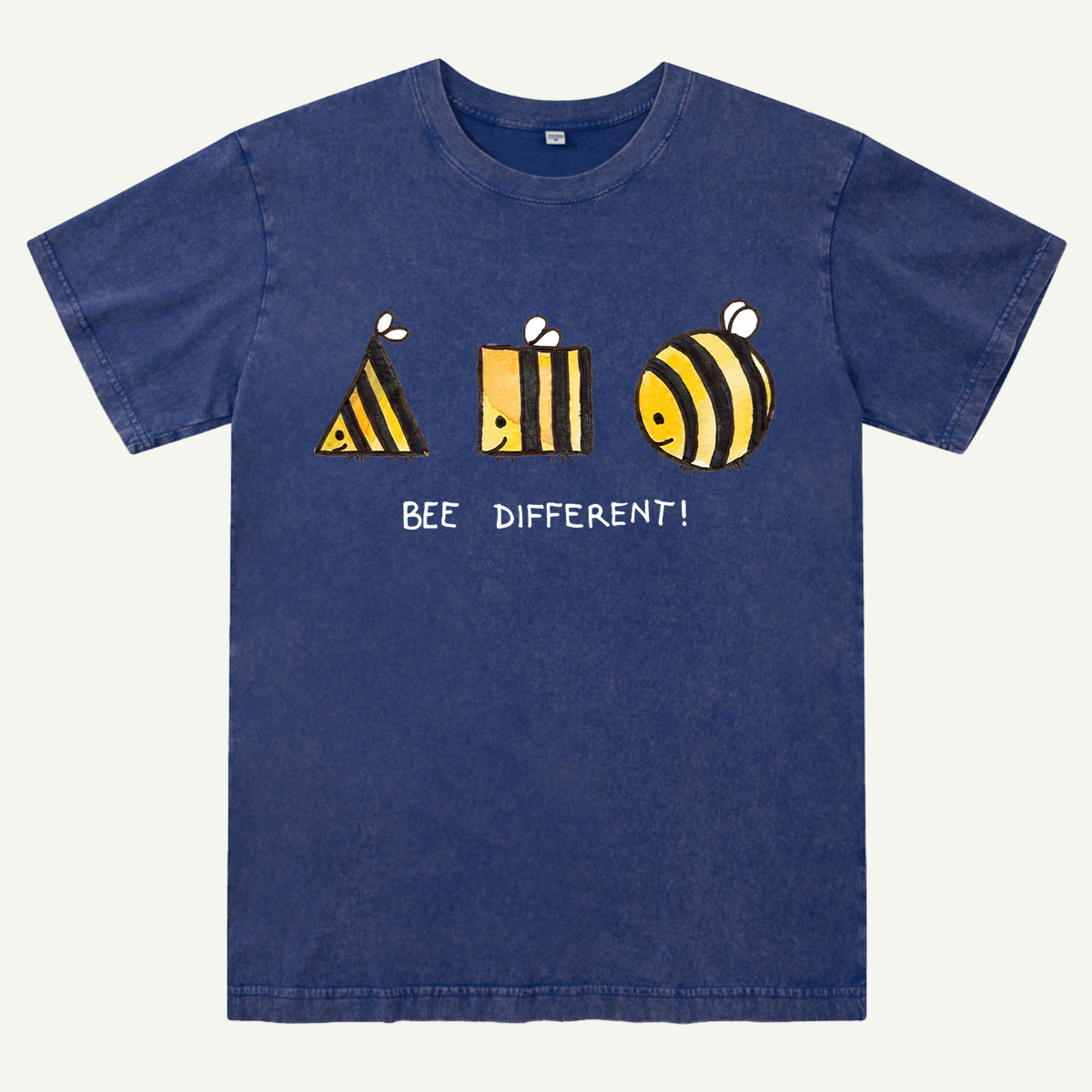 Bee Different Cute Bumblebee Washed T-Shirt
