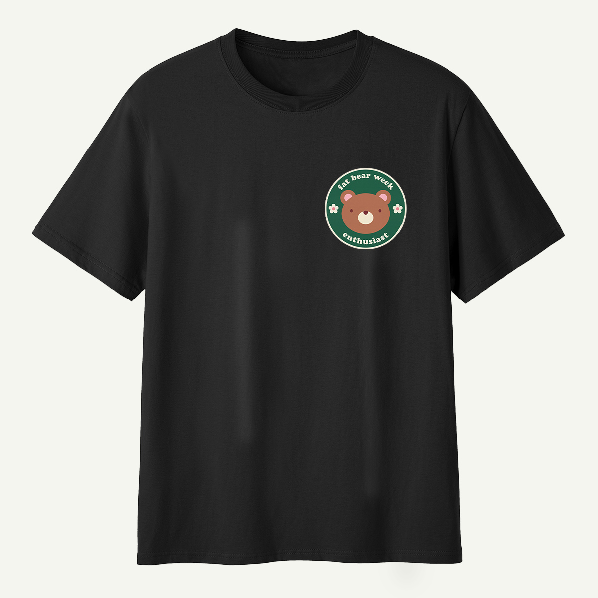 Fat Bear Week Enthusiast Cute Bear Badge T-Shirt