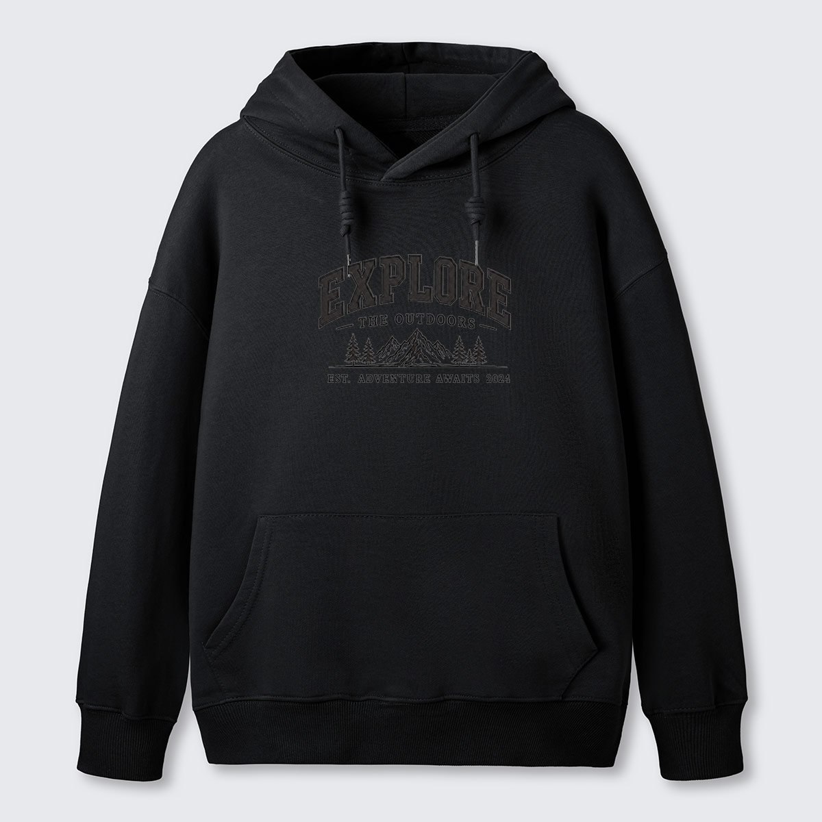 Explore More Mountains Embroidered Cotton Hoodie