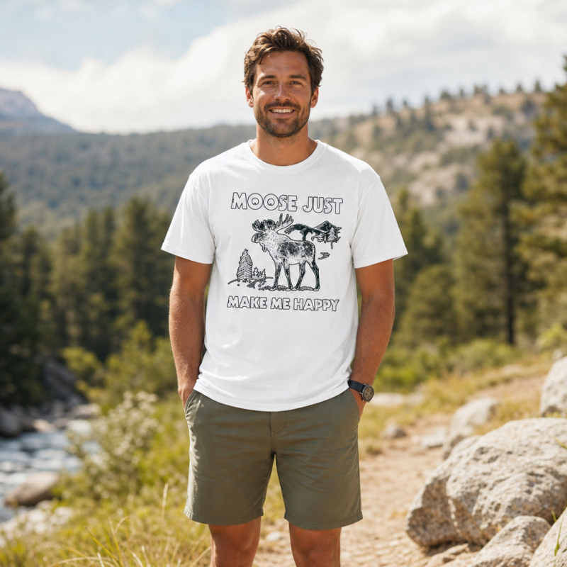 Moose Just Make Me Happy Funny Wildlife T-Shirt