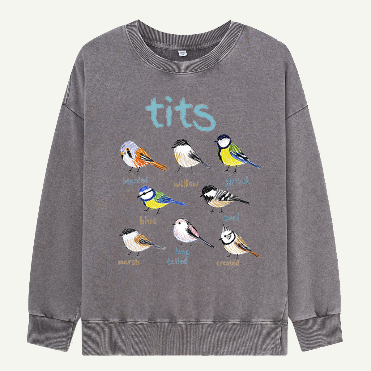 Meet the Tits Bird Guide Washed Sweatshirts