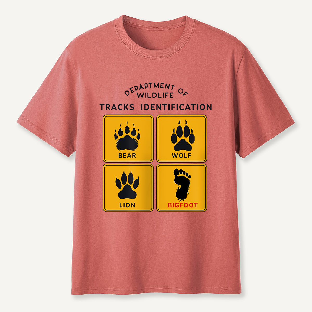 Department of Wildlife Tracks Identification Bear Wolf Lion Cryptids T-Shirt