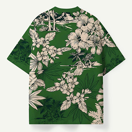 Tropical Island Floral Paradise Premium Pure Cotton Tee