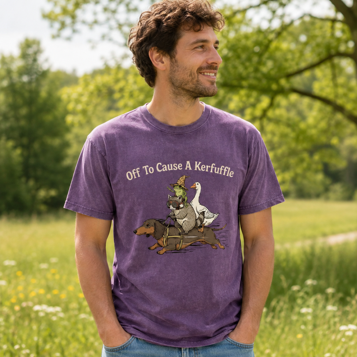 Off To Cause A Kerfuffle Washed T-Shirt