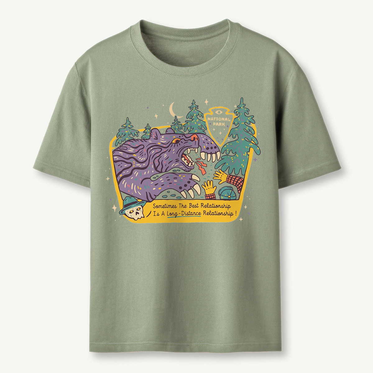 Vintage Bear Forest Nation Park After Dark T-Shirt