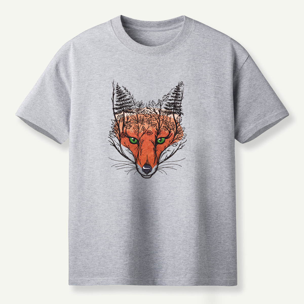 Fox Spirit Forest Portrait T-Shirt