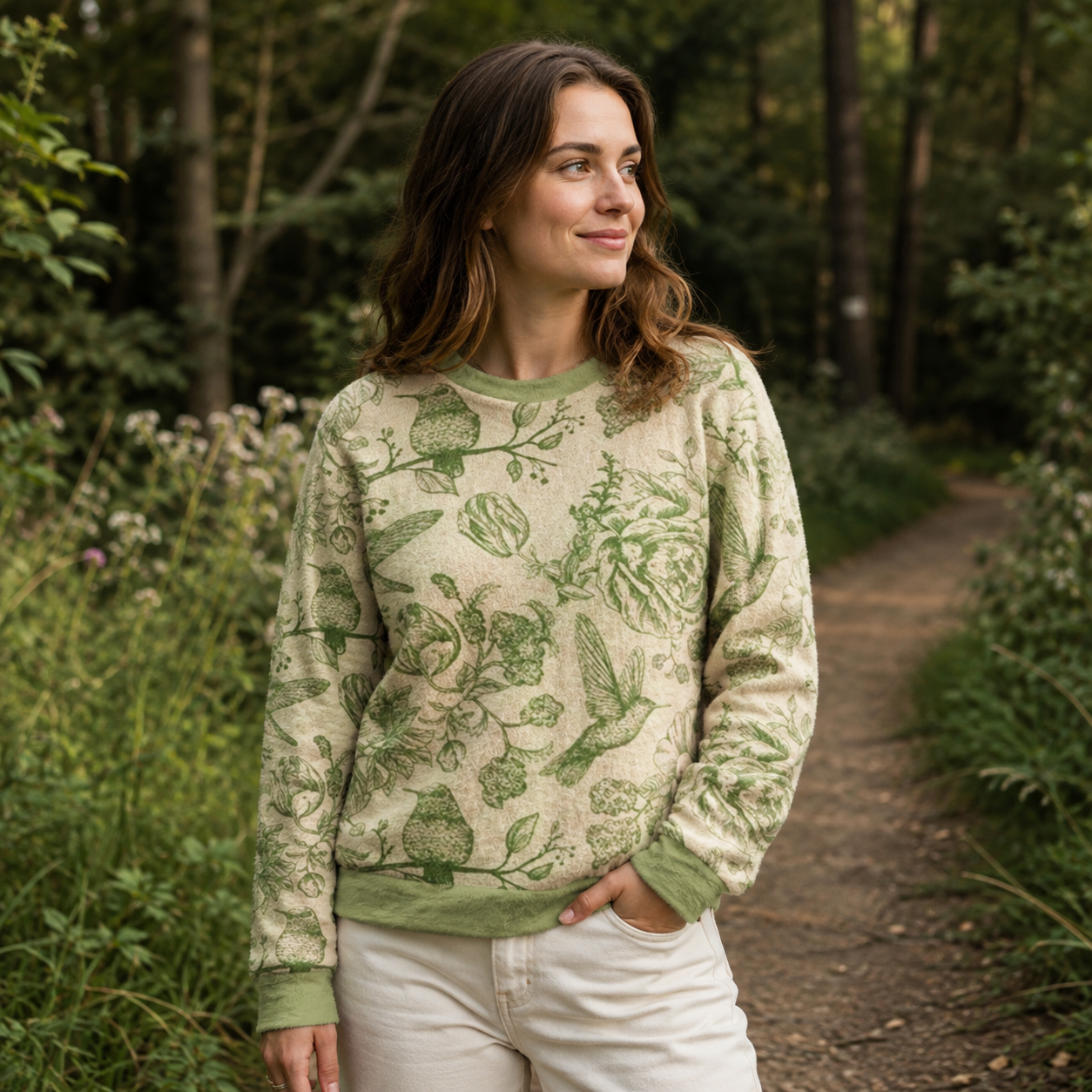 Garden Song Toile Ugly Fuzzy Fleece Sweatshirt