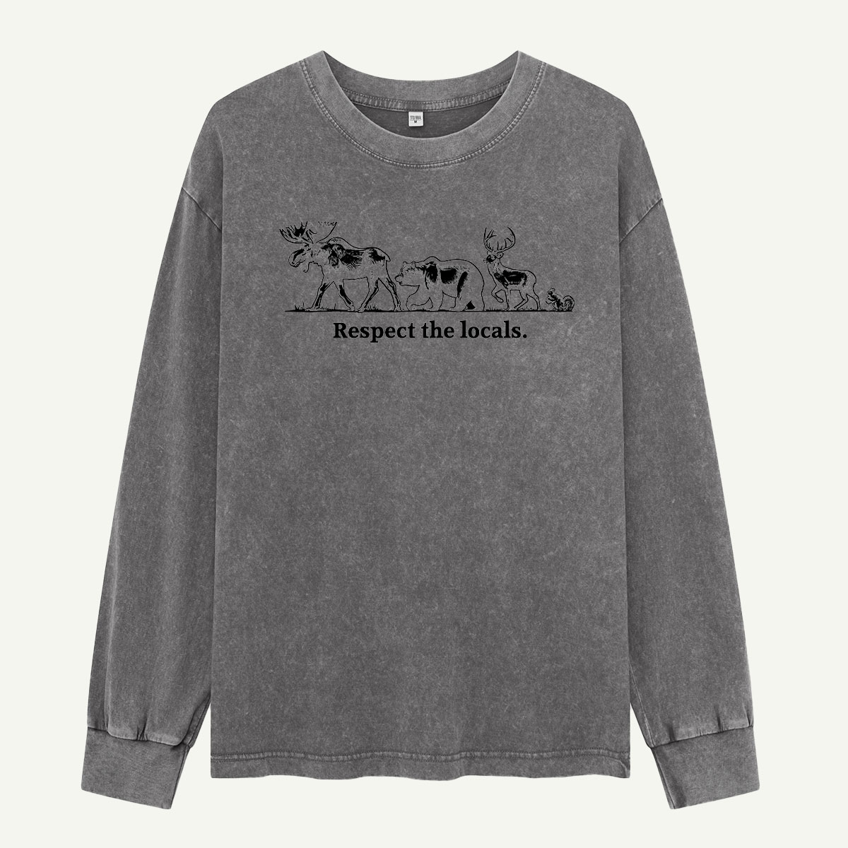 Respect the Locals Wildlife Crew Washed Long Sleeves