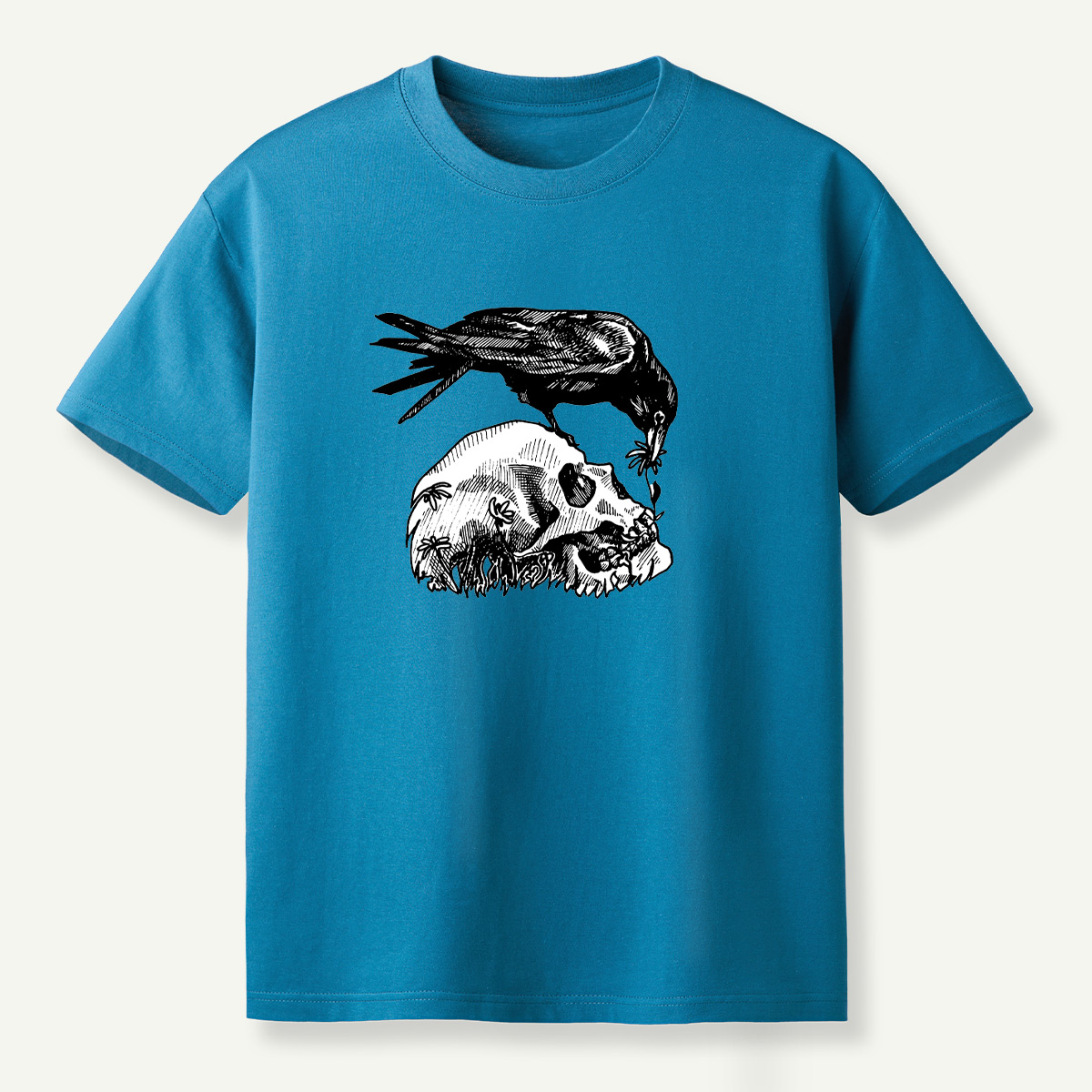 Raven Perched On Skull T-Shirt