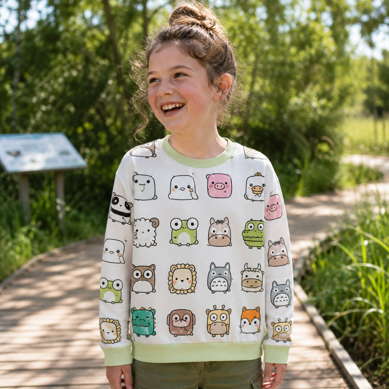 Kawaii Animal Cubes Collection Kids All-over Printed Sweatshirt