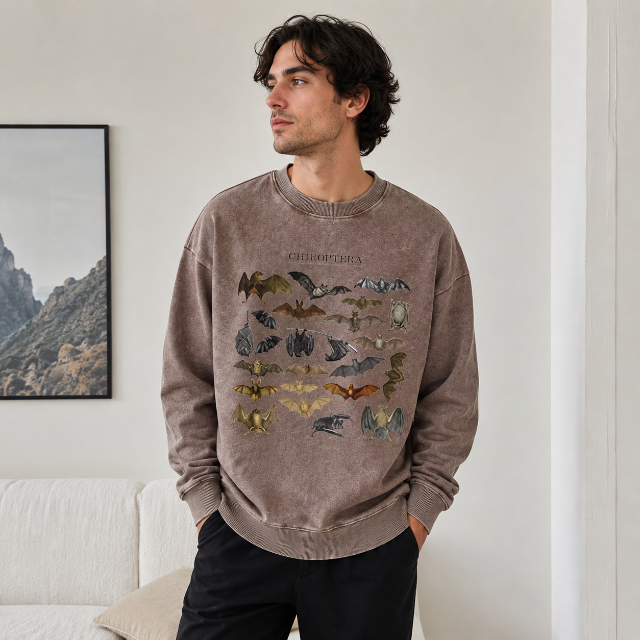 Chiroptera Bat Species Washed Sweatshirts