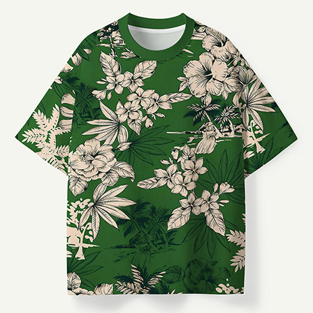 Tropical Island Floral Paradise Premium Pure Cotton Tee