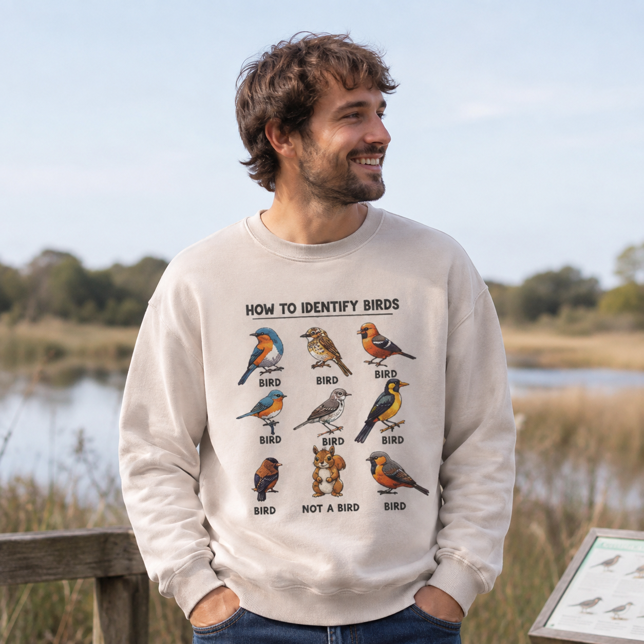 Funny Bird How to Identify Birds Washed Sweatshirts