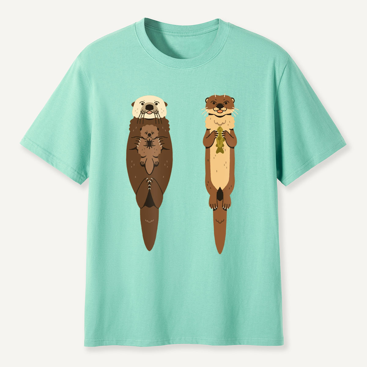 Sea Otter and River Otter Cute Duo T-Shirt