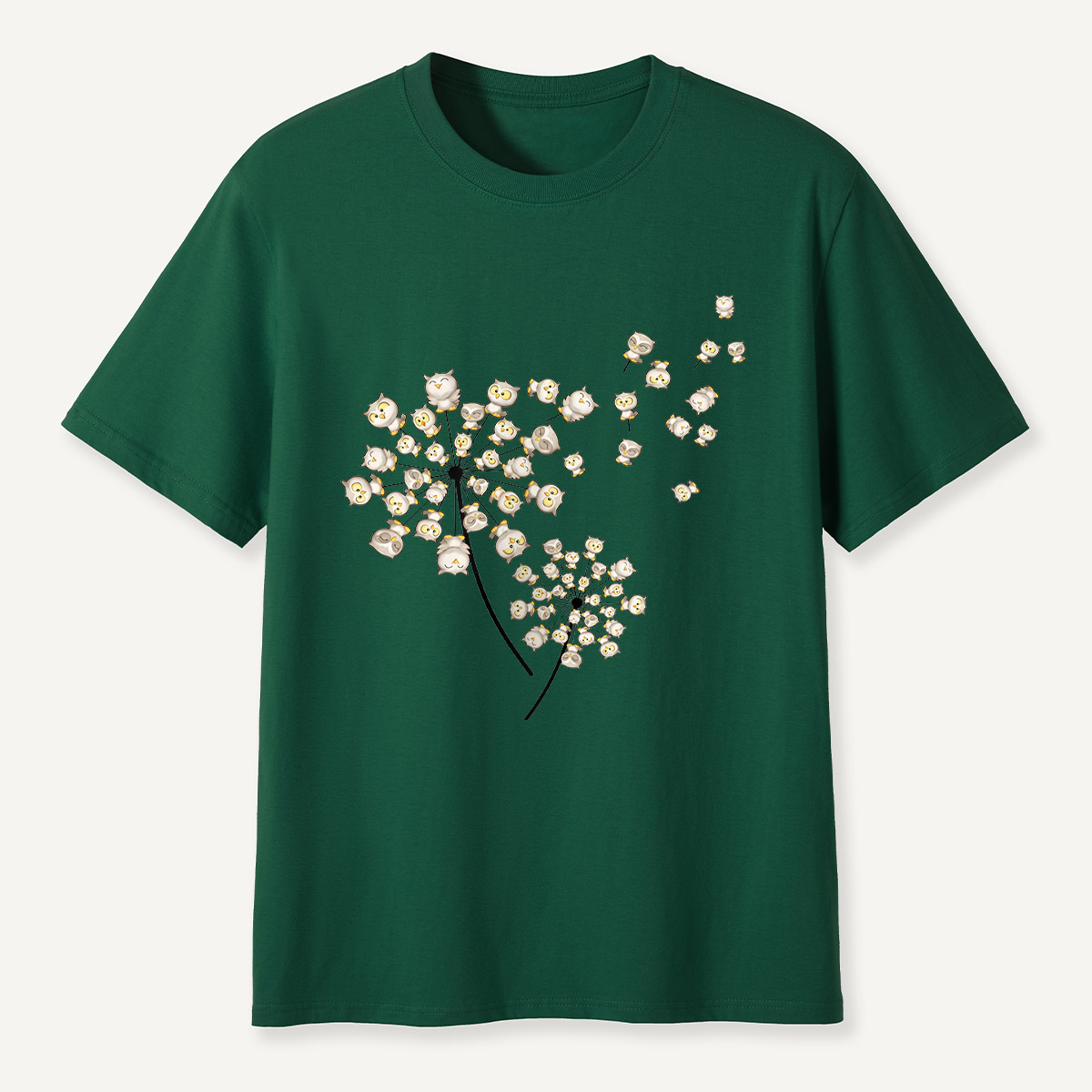 Owl Blossom Tree Dandelion Style T-Shirt