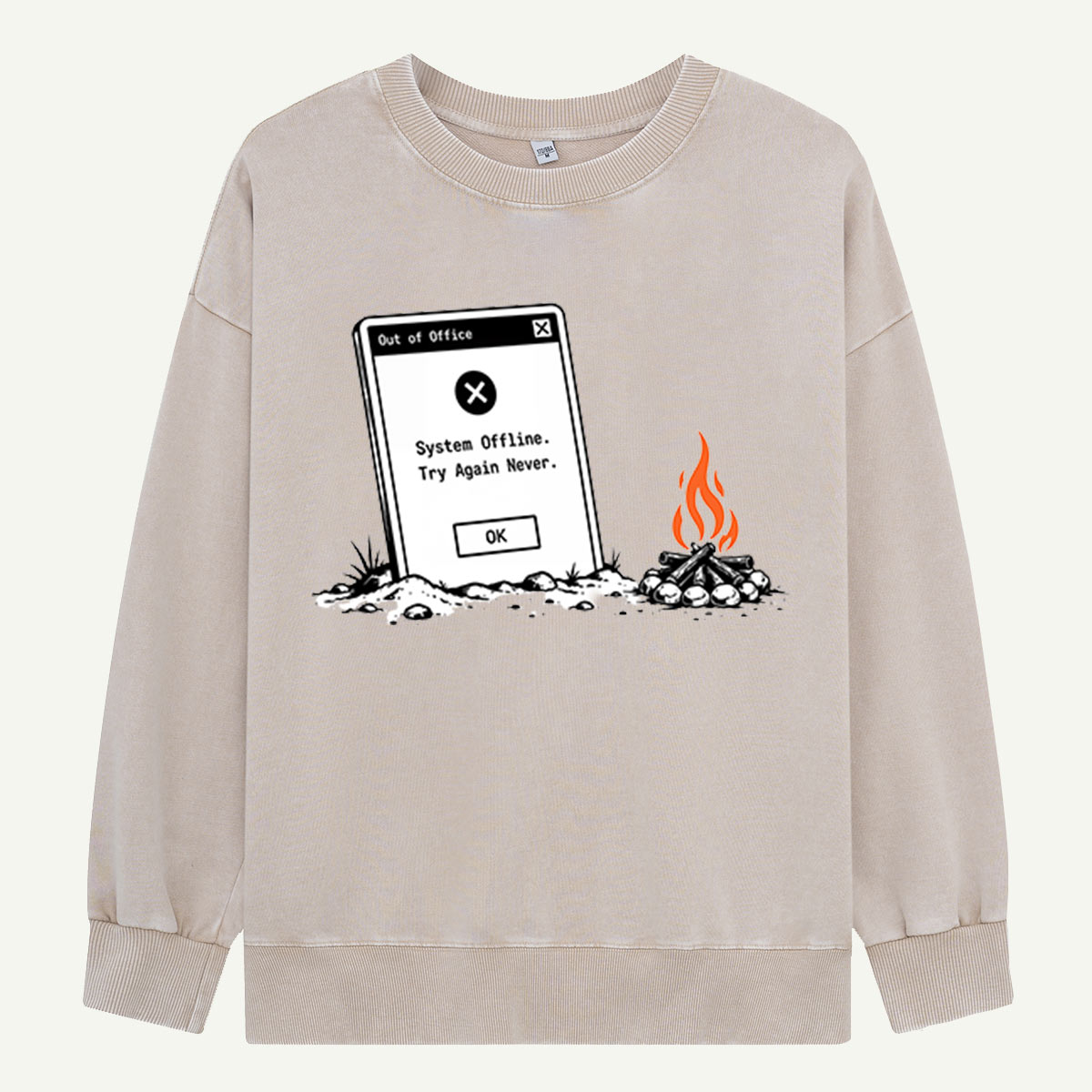 Out of Office, Into the Campfire Washed Sweatshirts