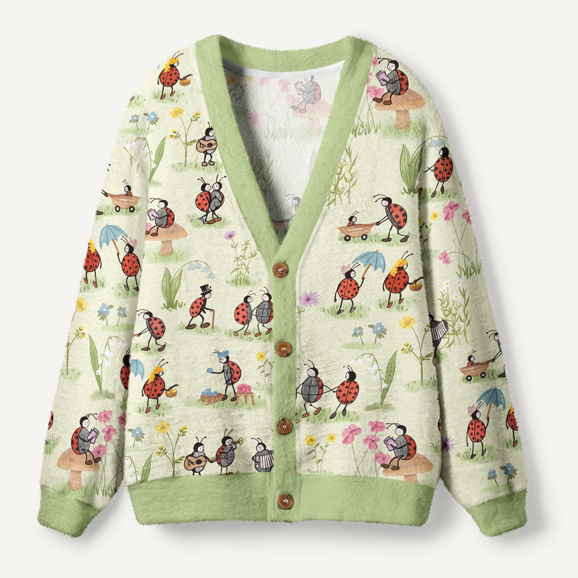 Ladybug and Flower Premium Ugly Cardigan Sweaters