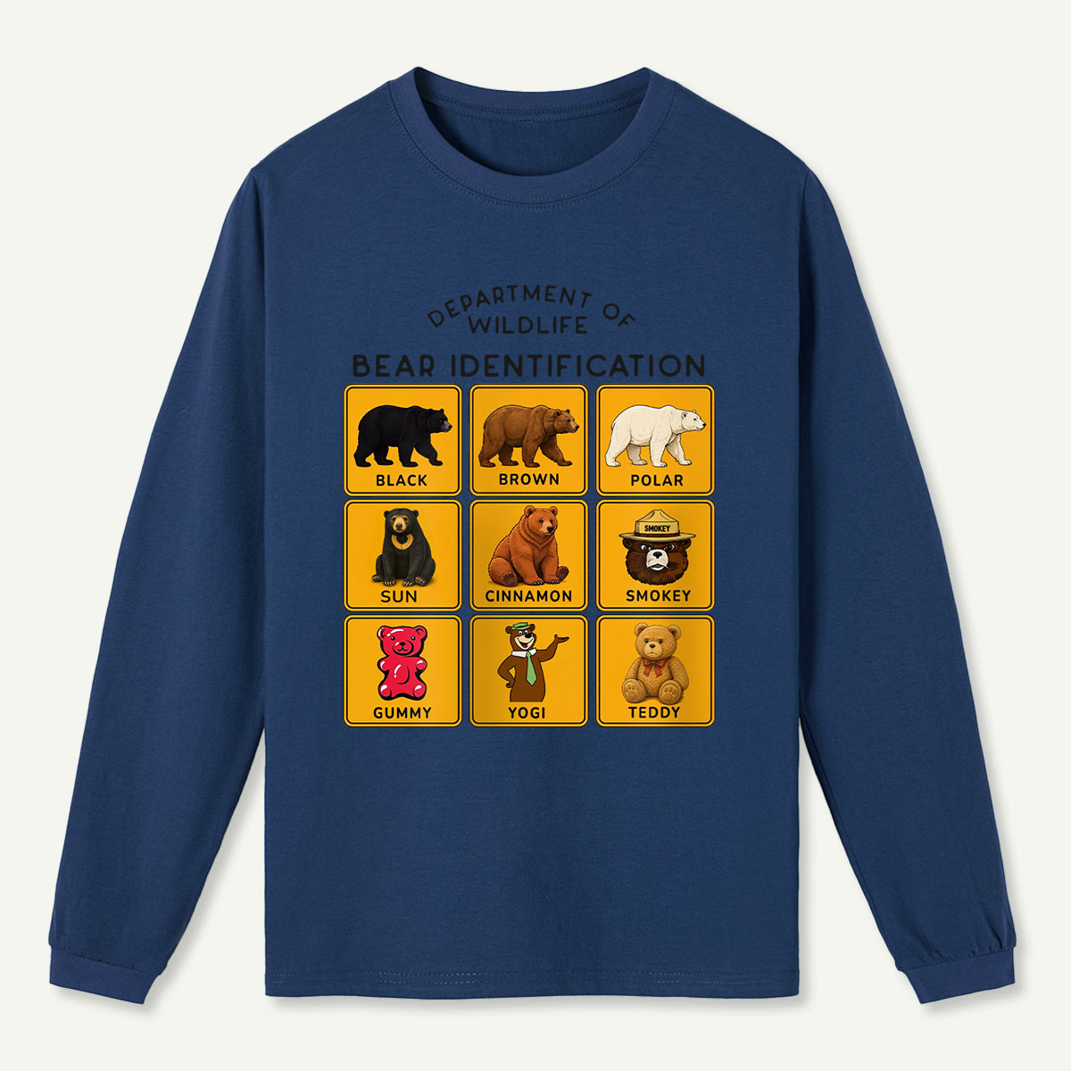 Department of Wildlife Bear Identification Gummy Bear Long Sleeve T-Shirt