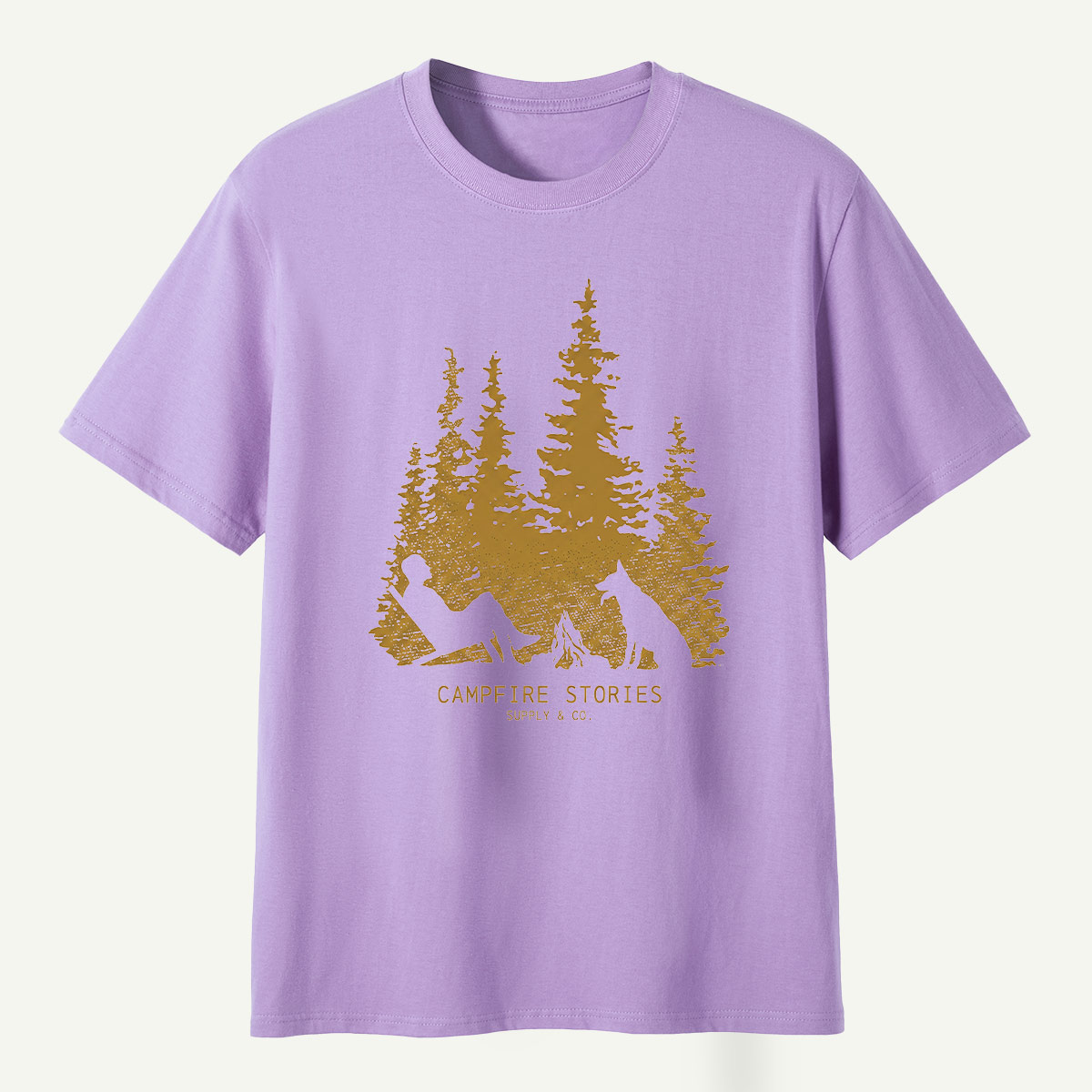 Golden Pine Forest Campfire Escape T-Shirt