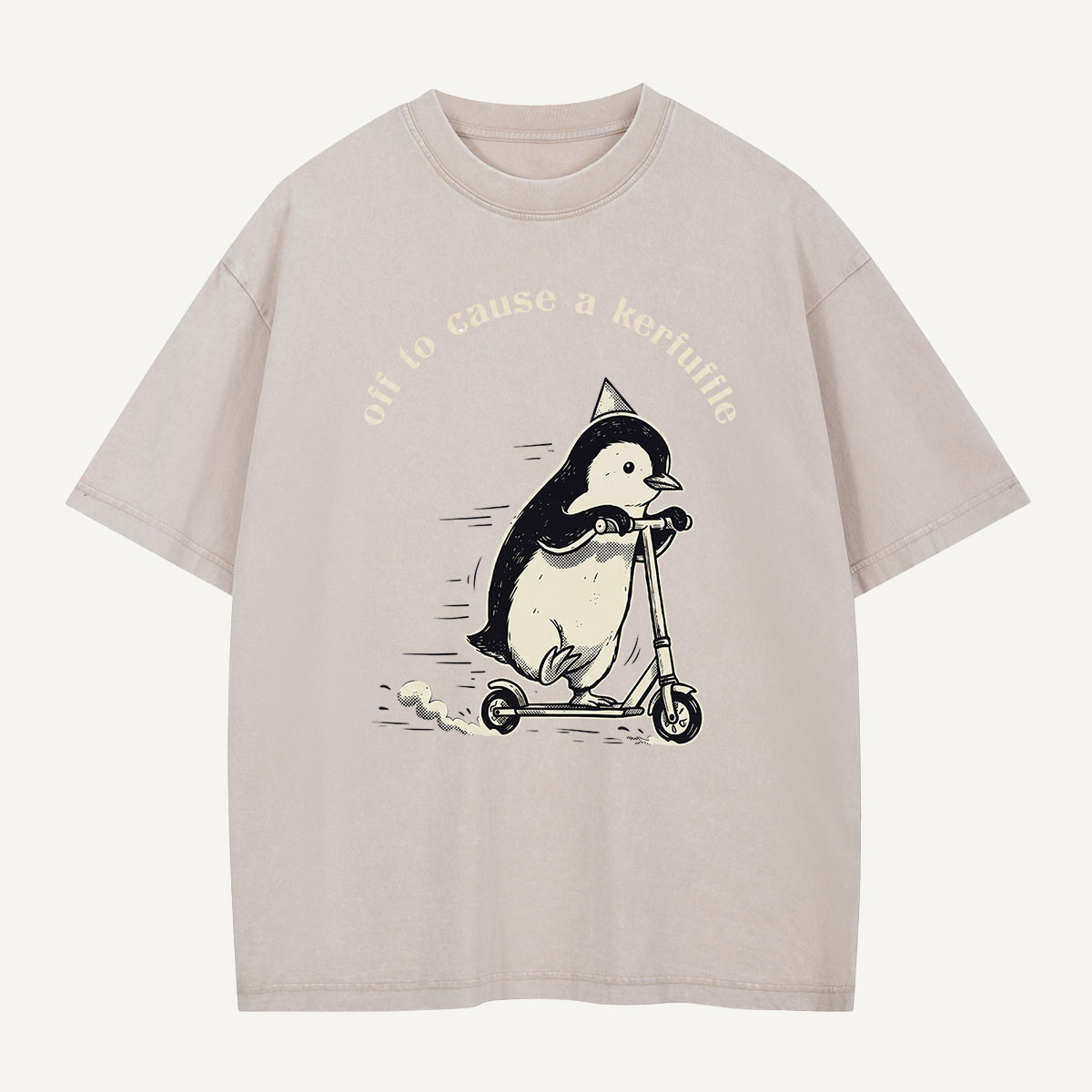 Flight Was Never An Option Axe Penguin Washed T-Shirt