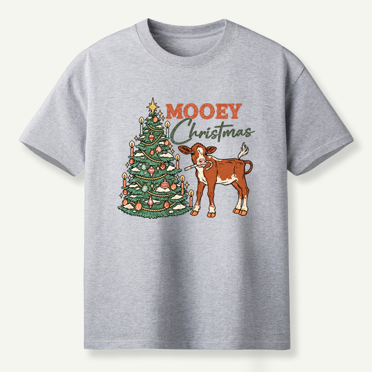 MOOEY Christmas Cow Holiday Scene T-Shirt