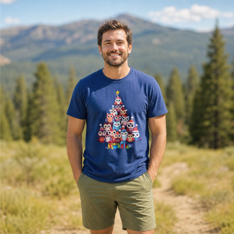 Owl Christmas Tree T-Shirt