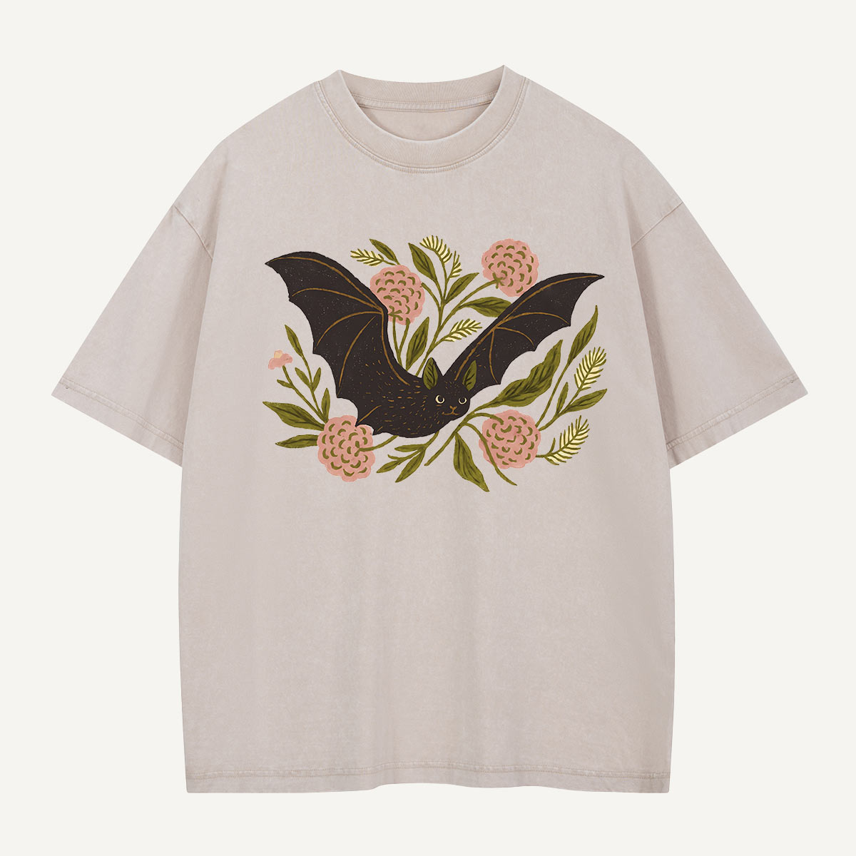 Bat in Bloom Washed T-Shirt