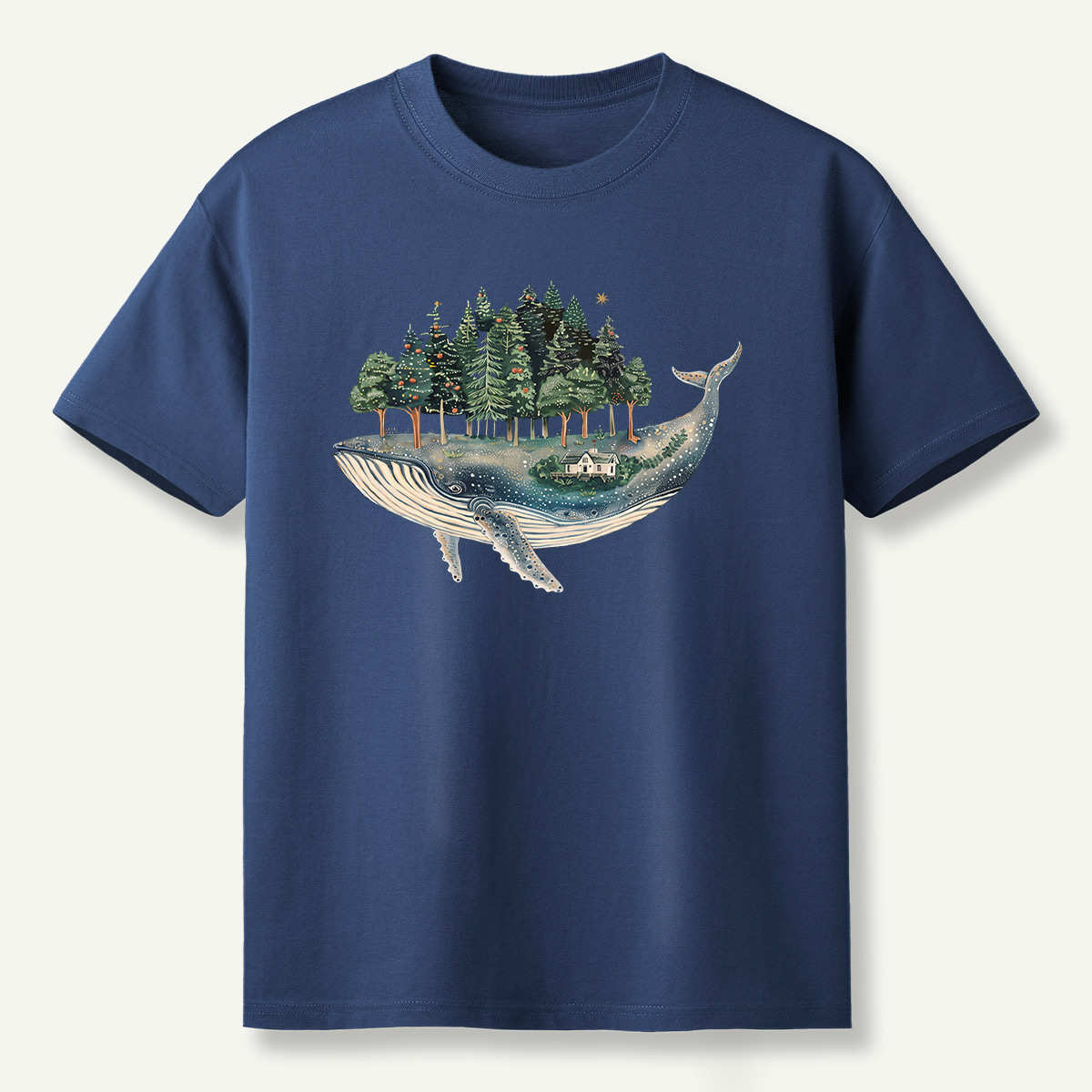 Whale Carrying A Moonlit Forest T-Shirt