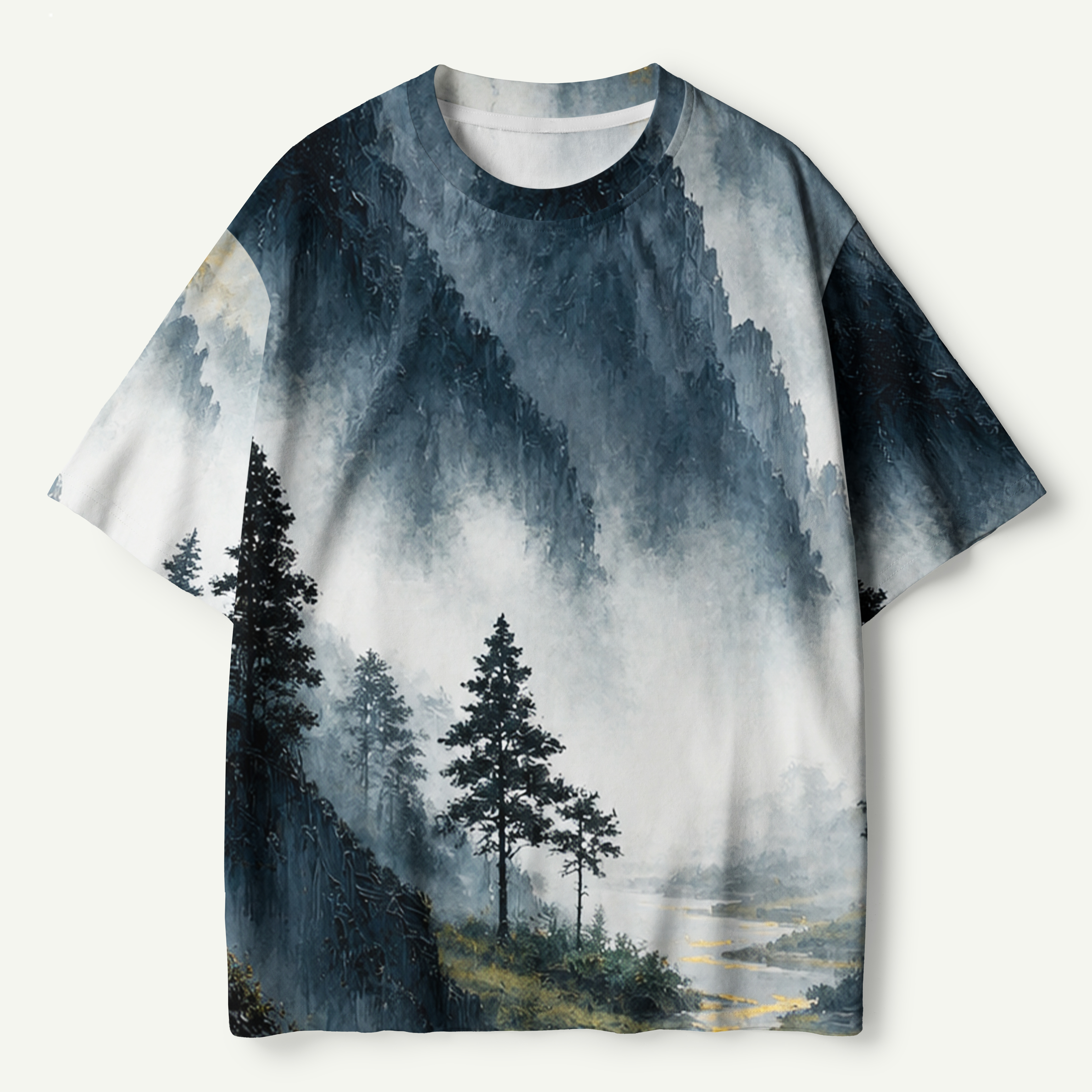 Golden River Misty Mountain Valley Premium Pure Cotton Tee