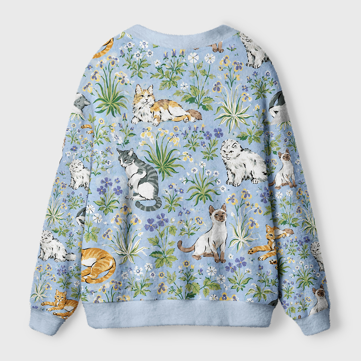 Cats in the Flower Patch Ugly Cardigan Sweaters