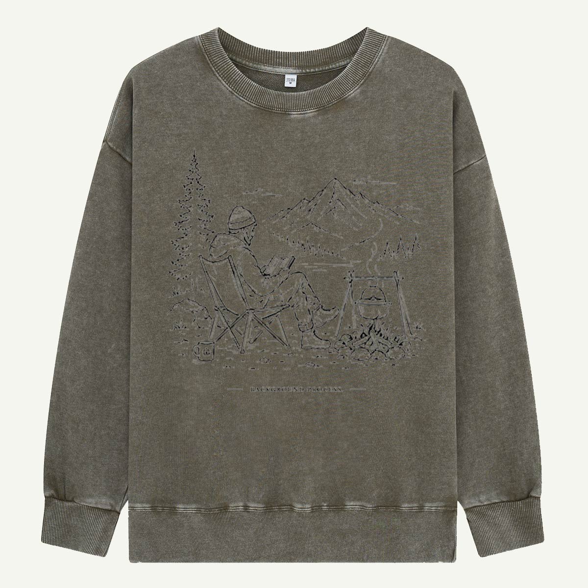 Background Process: Camp, Read, Repeat Washed Sweatshirts