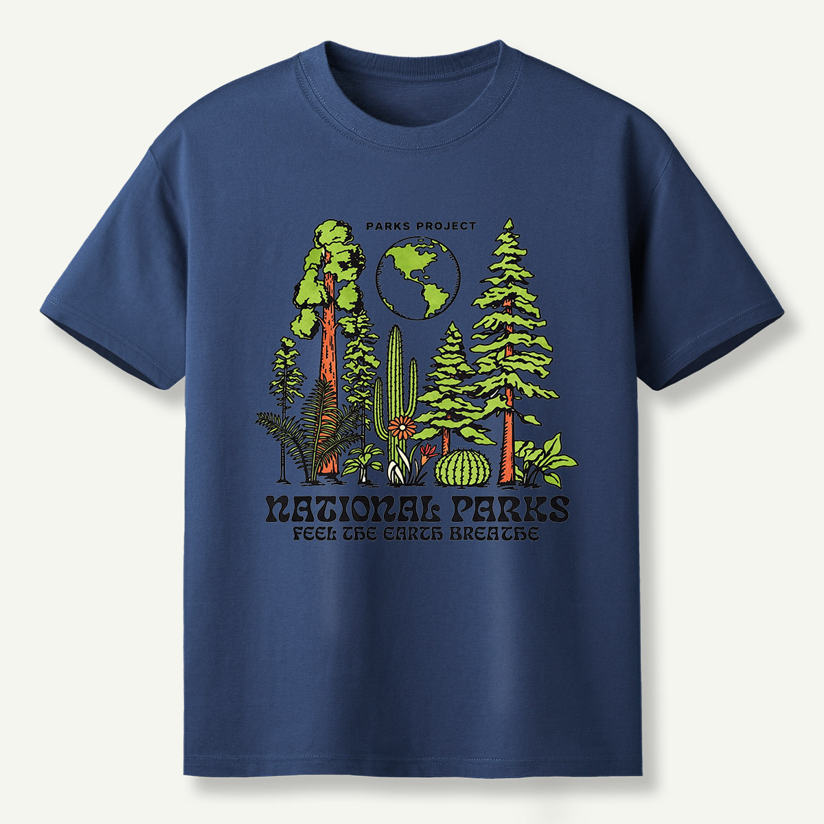 National Parks Feel The Earth Breathe Redwood Cactus Forest T-Shirt