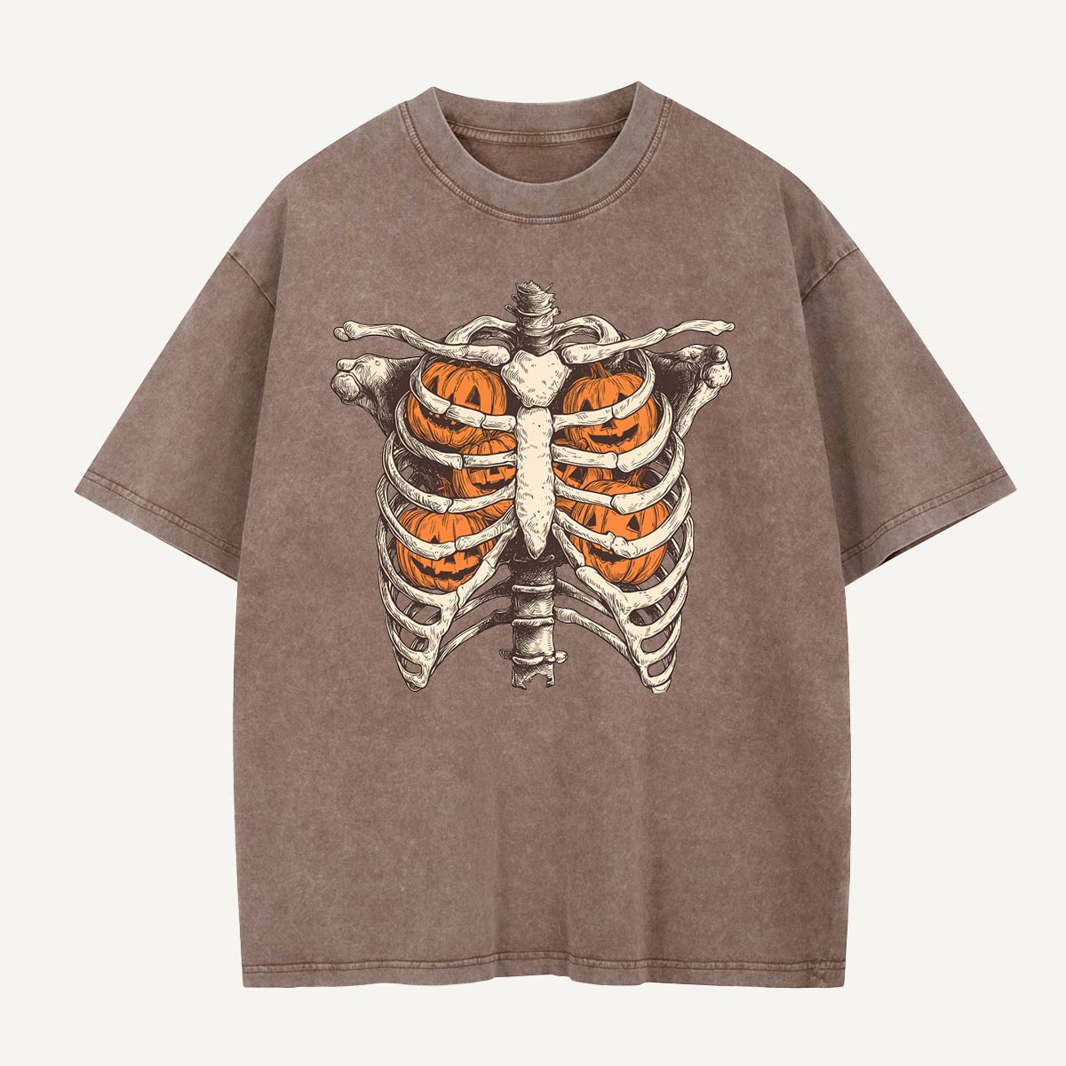  Pumpkin Cage Chest Washed T-Shirt