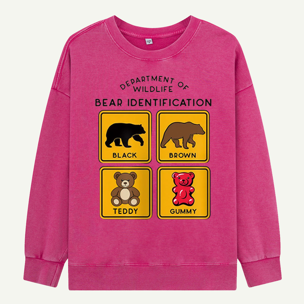 Department of Wildlife Bear Identification Washed Sweatshirts