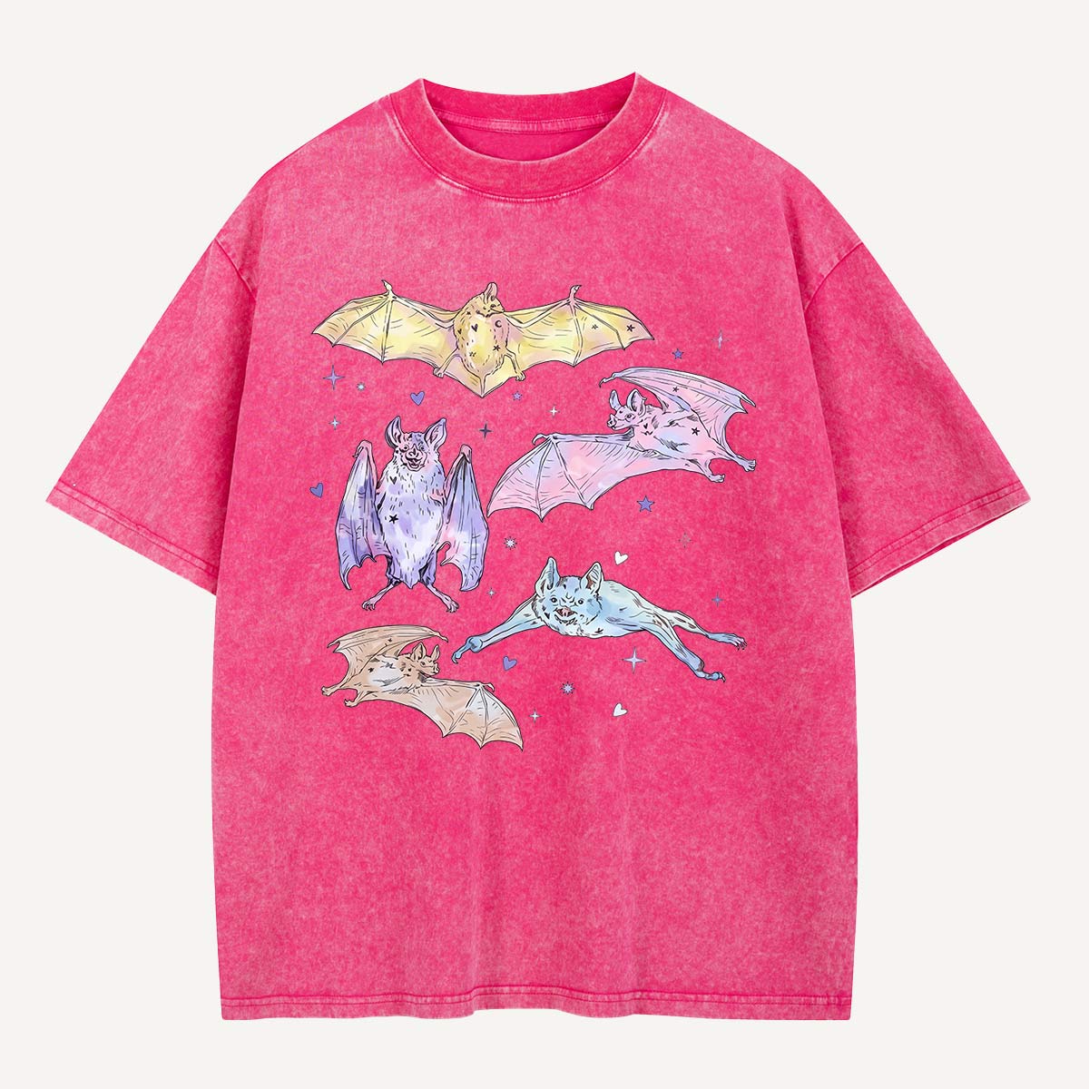 Pastel Bat Float Party Washed T-Shirt