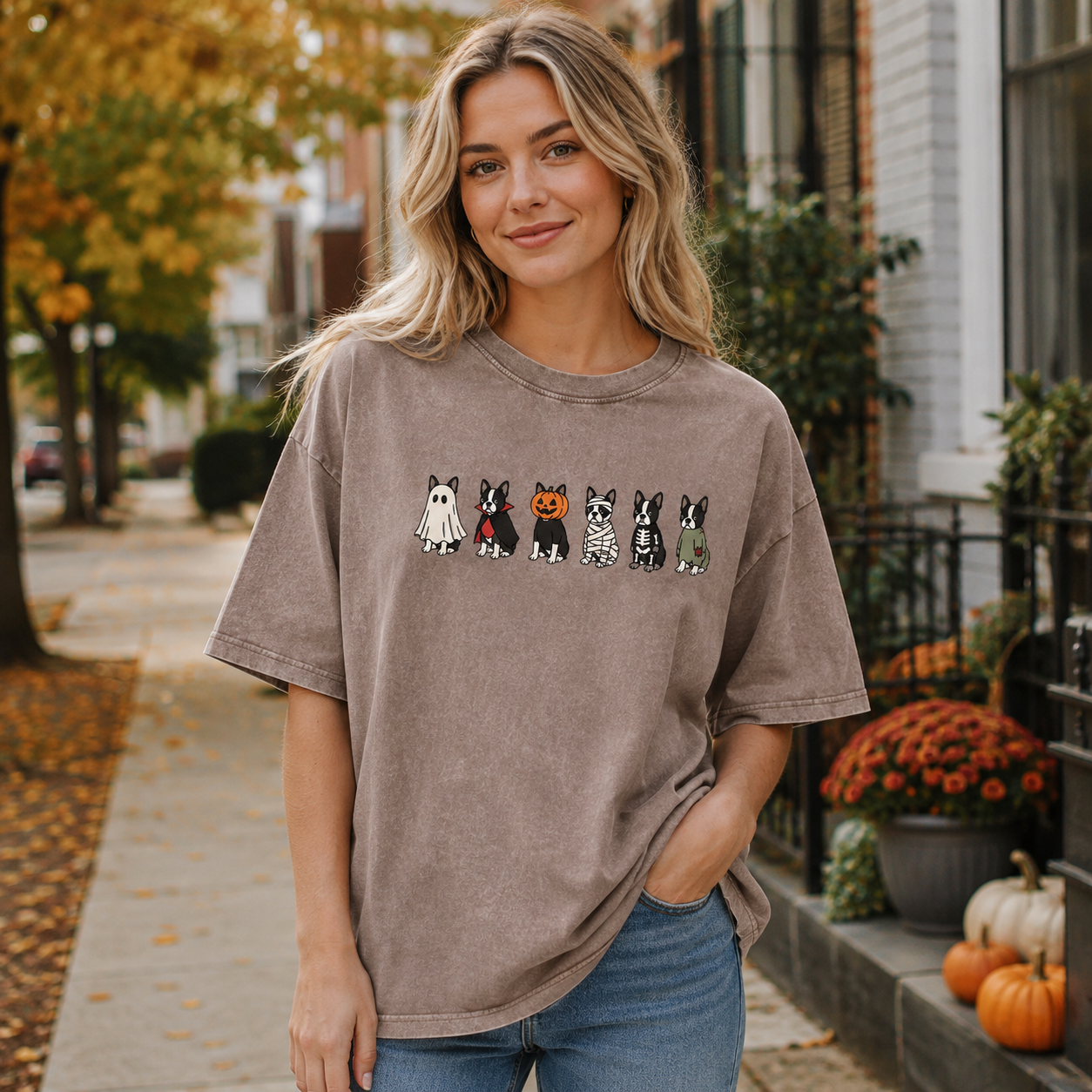 Halloween Costume Crew Washed T-Shirt