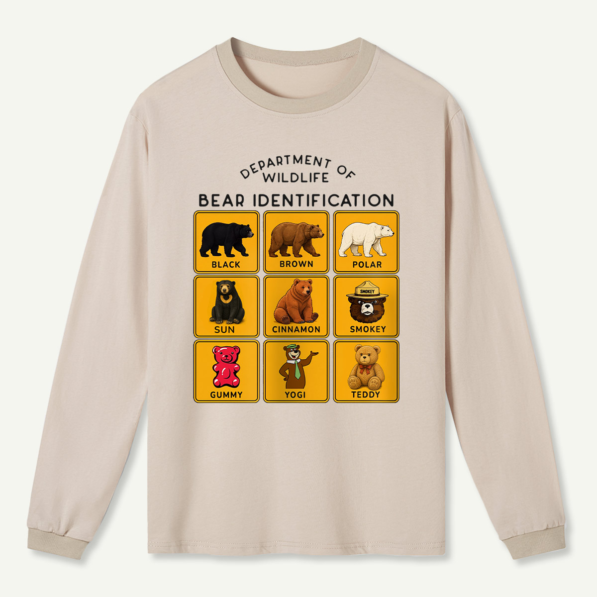 Department of Wildlife Bear Identification Gummy Bear Long Sleeve T-Shirt