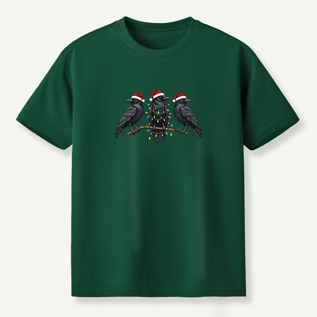 Christmas Ravens With Holiday Lights T-Shirt