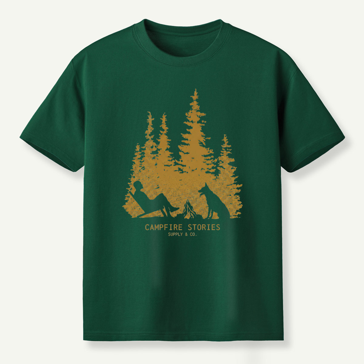 Golden Pine Forest Campfire Escape T-Shirt