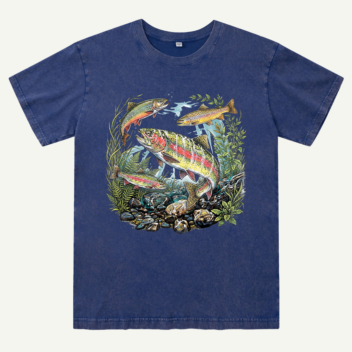 Trout Fishing Freshwater Fish Nature Washed T-Shirt