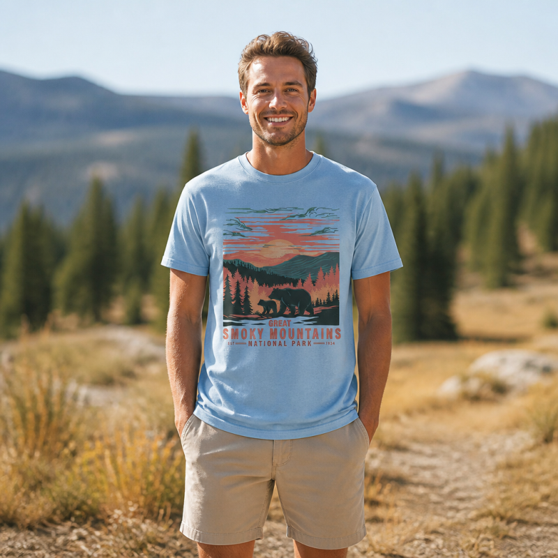 "Great Smoky Mountains National Park Bear Sunset Tee " T-Shirt