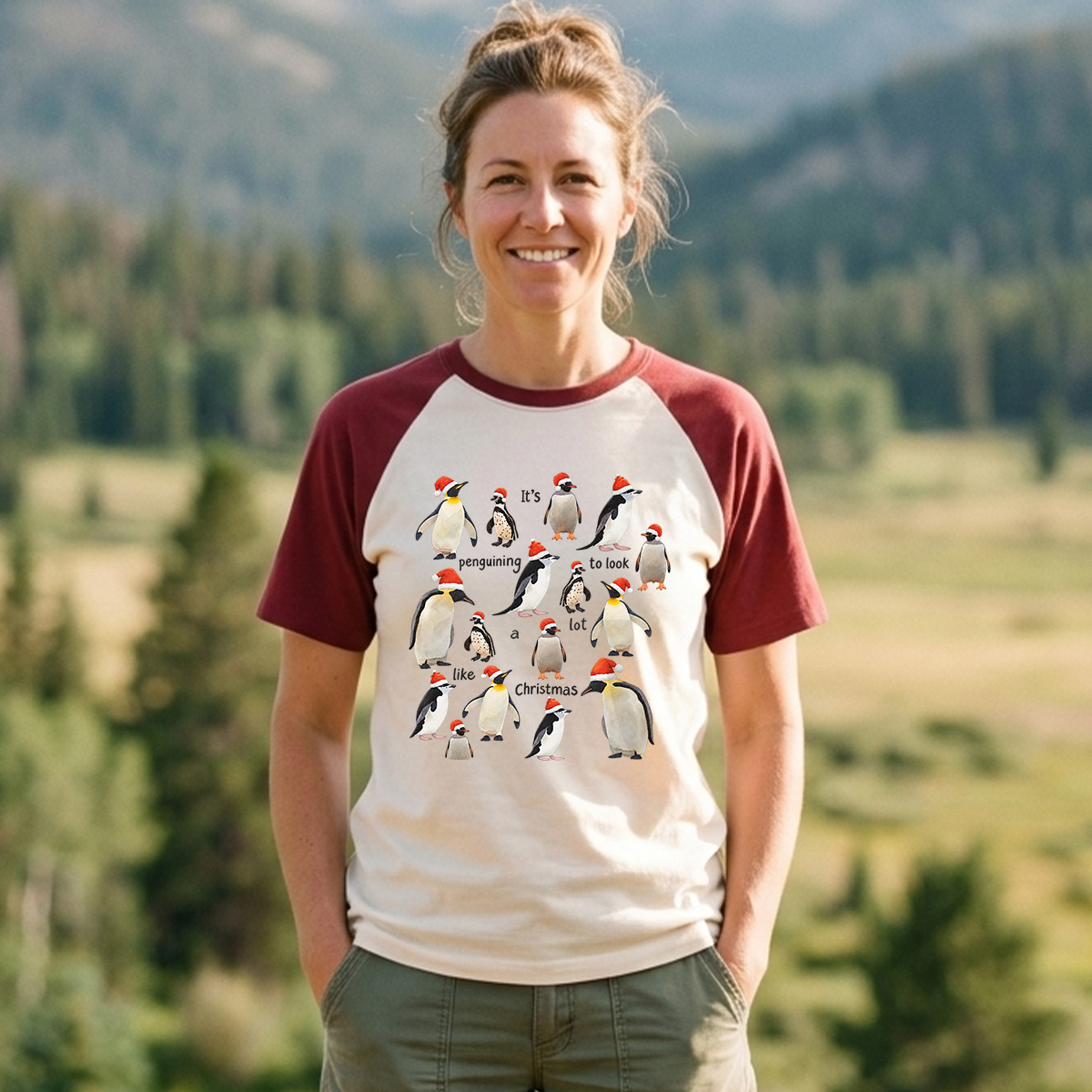 Its Penguining To Look A Lot Like Christmas Raglan T-Shirt
