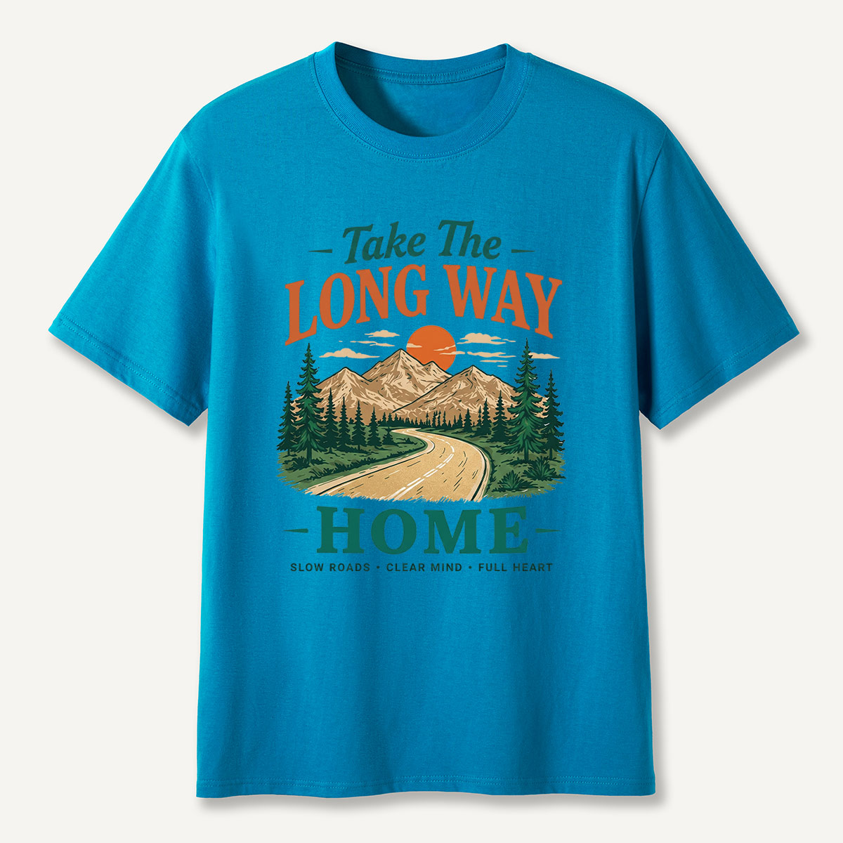Take The Long Way Home Mountain Road T-Shirt