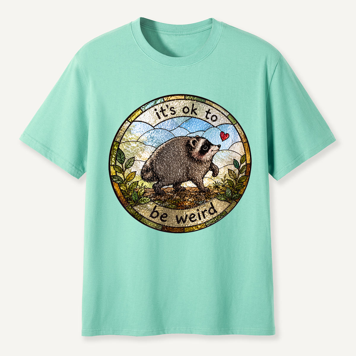 It’s OK to Be Weird Jimothy Round Art  T-Shirt