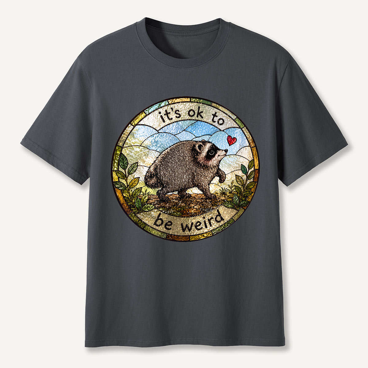 It’s OK to Be Weird Jimothy Round Art  T-Shirt