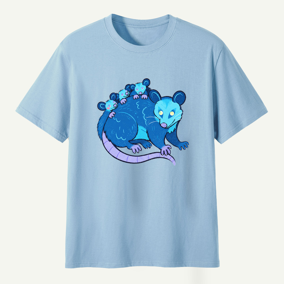 Blue Opossum Family T-Shirt