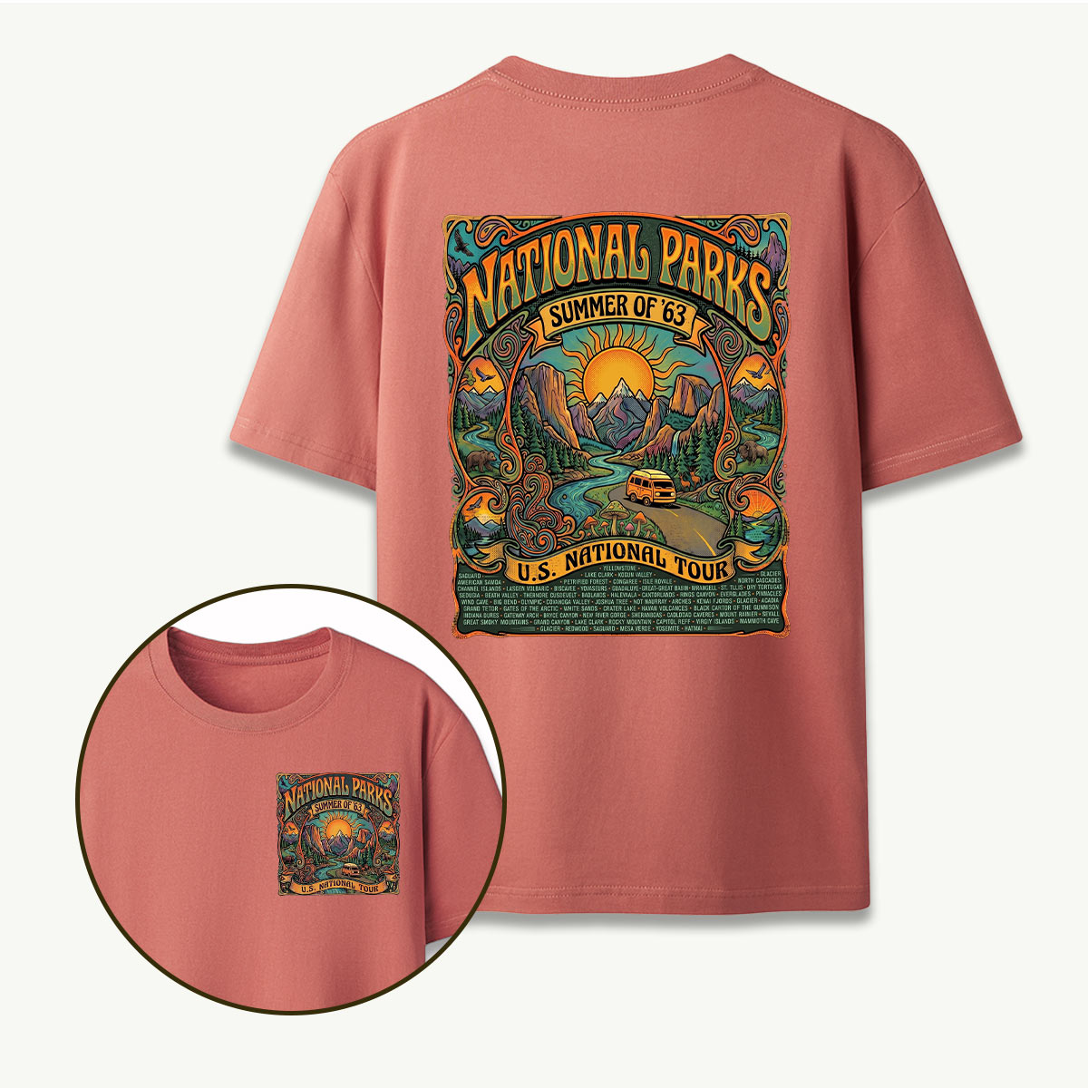 Vintage National Parks US Tour Summer of 63 Retro T-Shirt