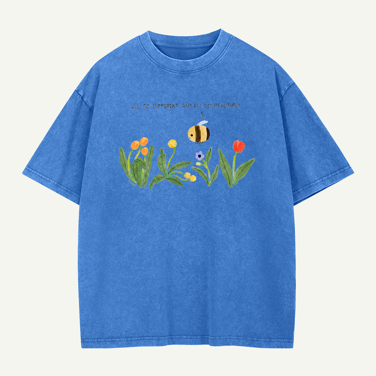 Different Blooms One Bee Washed T-Shirt