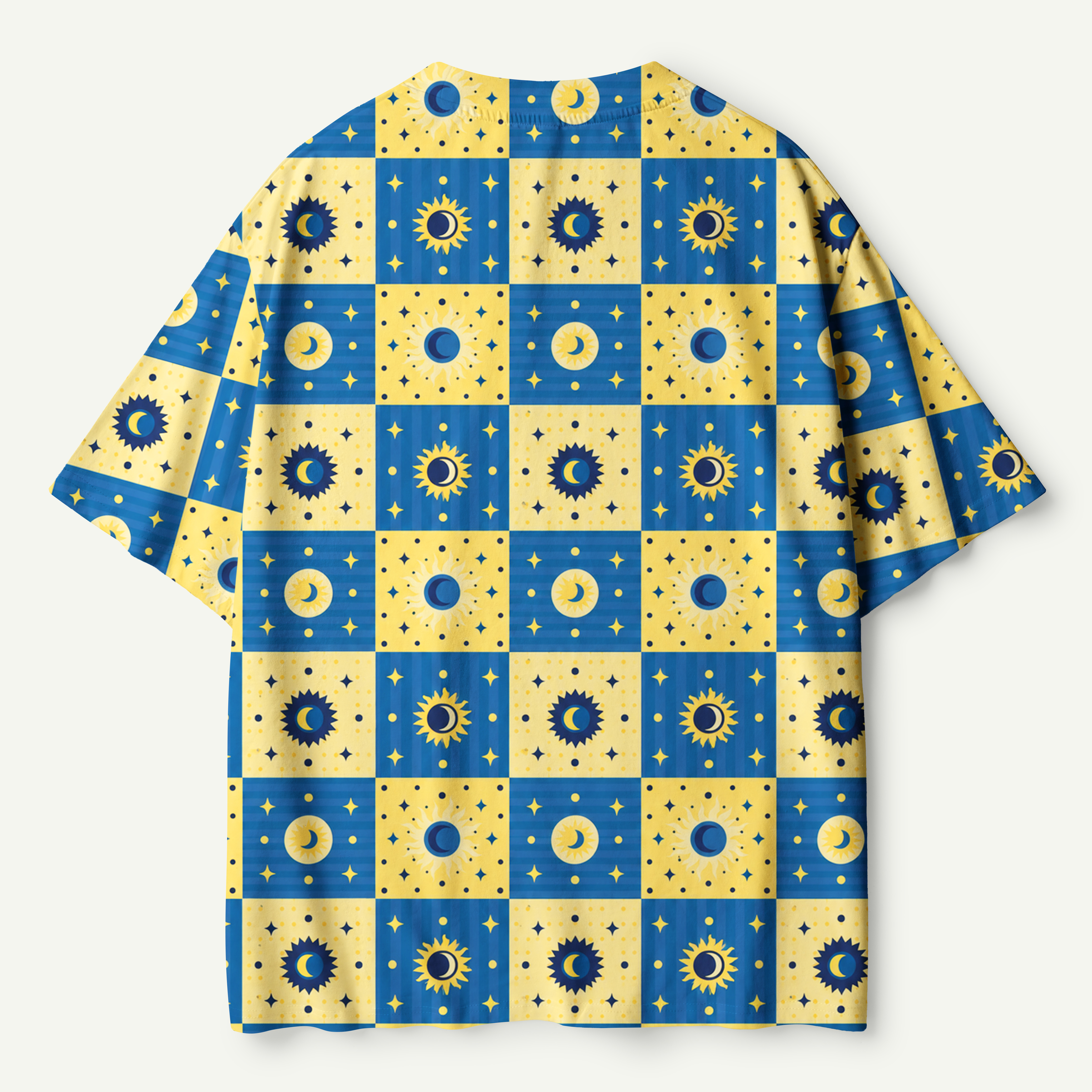 Sun Moon Checkerboard Premium Pure Cotton Tee