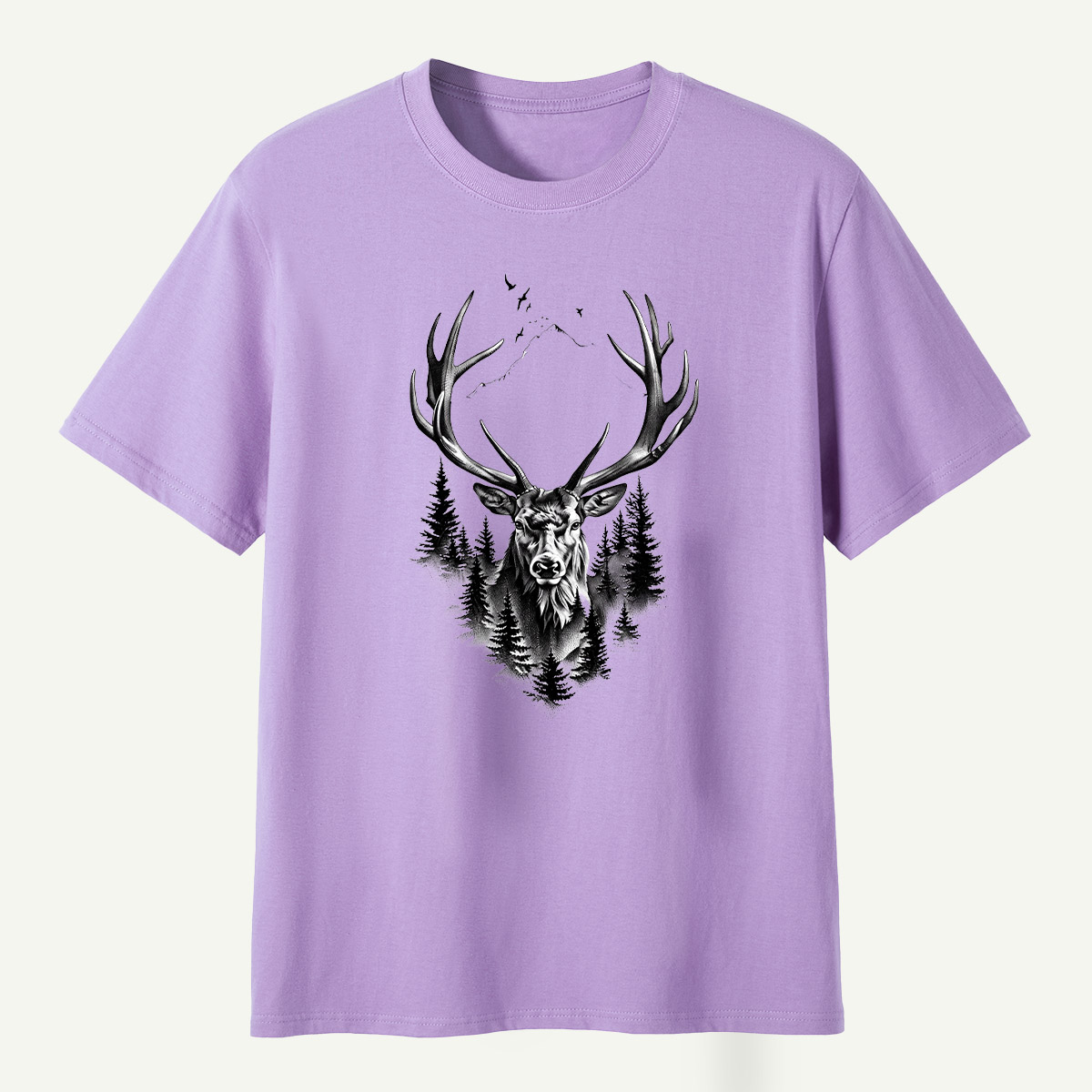 Deer Skull Forest Double Exposure T-Shirt
